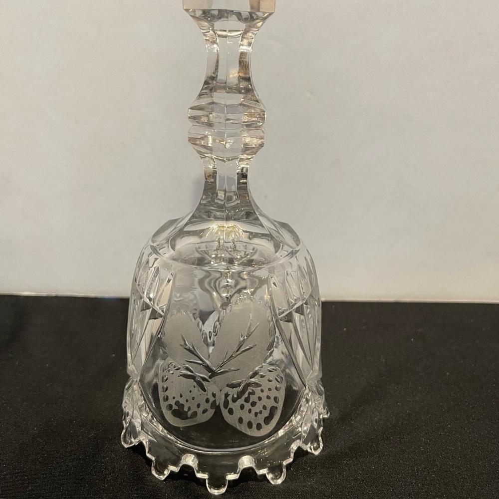 Vintage Cut Crystal Strawberry Bell